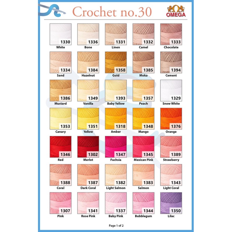 Crochet OMEGA NO.30 [30grs] - 100% Mercerized Cotton Yarn for