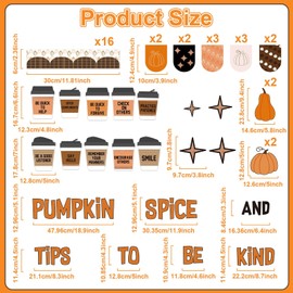 Fall Bulletin Board Decorations Set for Classroom Autumn Bulletin Board Pumpkin Spice Coffee Cup Kindness Quotes Paper Cutouts for Thanksgiving Fall School Classroom Blackboard Wall Decor