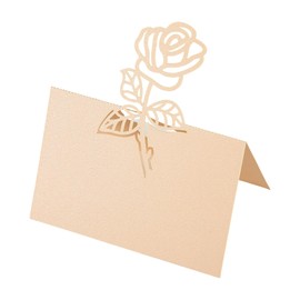 Name Place Cards 50 PCS Place Cards for Table Elegant Hollow Out Rose Champagne Gold Name Card for Table Setting for Wedding Birthday Engagement Banquet