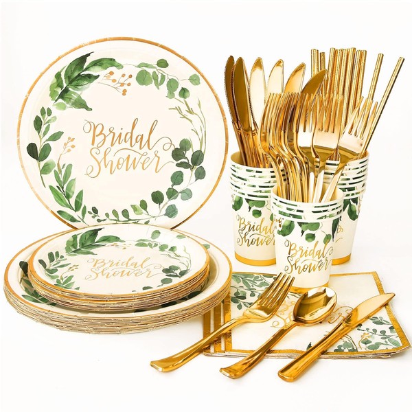 Bridal Shower Decorations Green Theme Wedding Shower Plates and Napkins