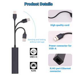 USB 2.0 to RJ45 Wired Network Card - 1PCS 100Mbps Ethernet Adapter for Windows, Mac, and Android - Plug and Play, High-Speed Compatibility for Laptops, Desktops, and Tablets