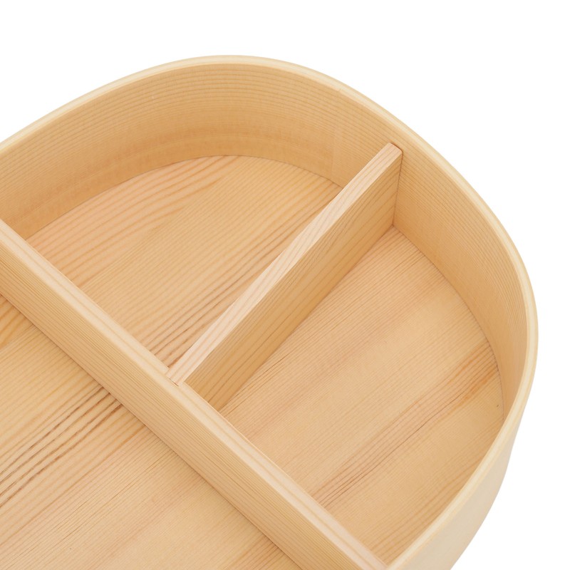 Bento Box Portable Japanese Style Wooden Large Single Layer Removable