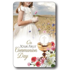 1st Holy Communion Prayer Card Credit Card Size Girls Picture