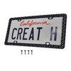 Creathome 3D Waffle Pattern Matt Black License Plate Frame from