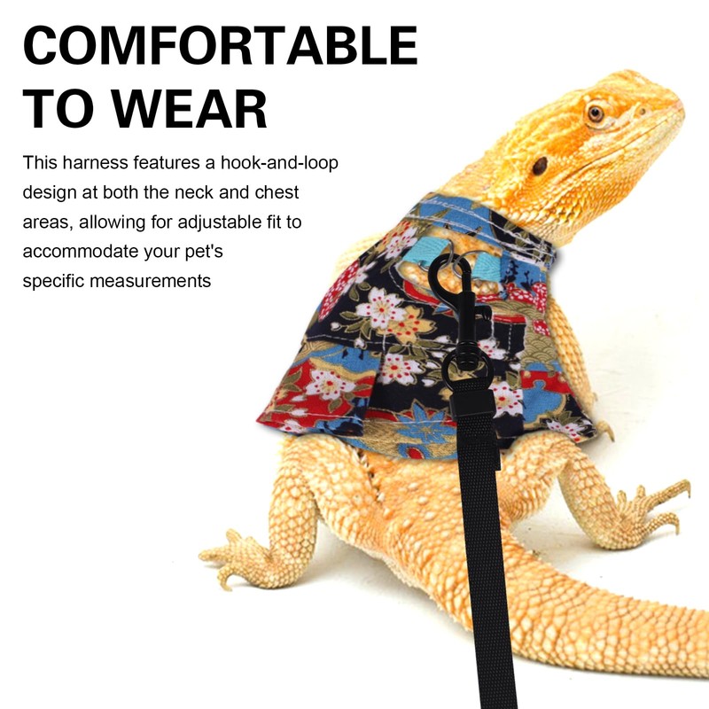 Beard Dragon Harness and Leash Skirts Adjustable Reptile Lizard Leash