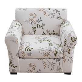 KRFOONN 2 Piece Couch Chair Cover Printed Sofa Covers Couch Covers Stretch Armchair Sofa Couch Slipcovers Furniture Protector with Elastic Bottom for Living Room (Armchair, 50)