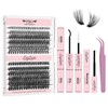 DIY Eyelash Extension Set, 240 Pieces, Eyelash Clusters, D Curl