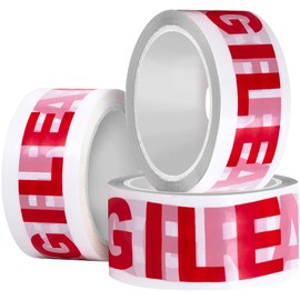 YUNJU Fragile Packaging Tape 3 Roll Parcel Tape 48mm x 66M Heavy Duty Secure and Sticky Fragile Packing Tape for Moving House, Packing Parcels, Cardboard Boxes & Cartons