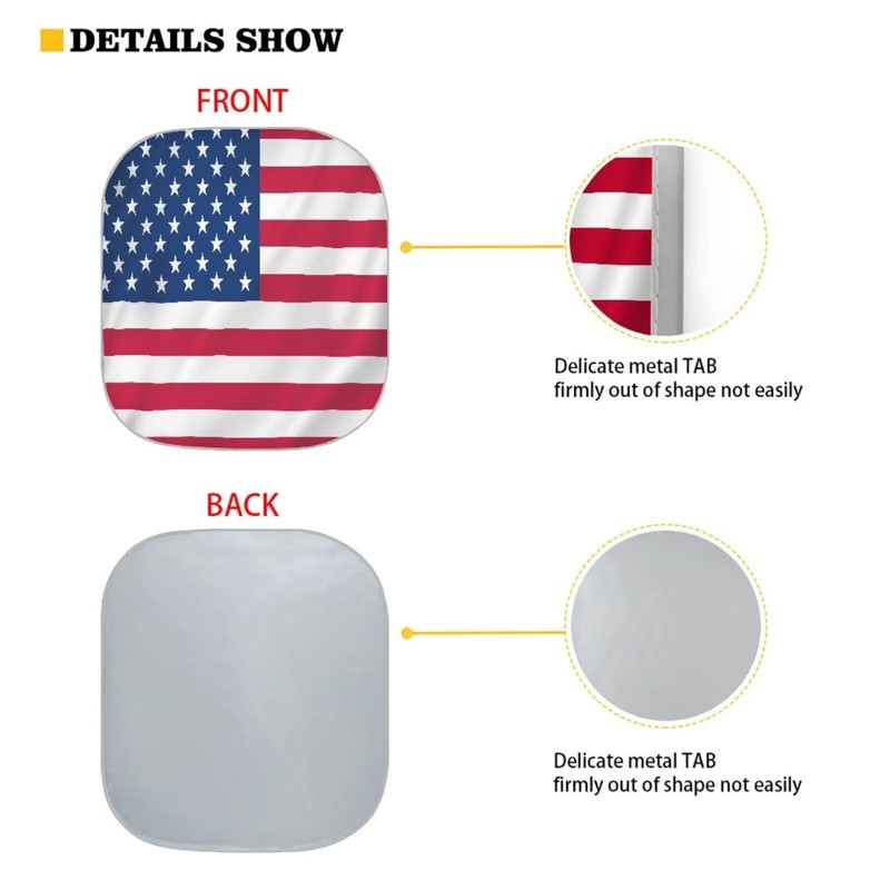 TSVAGA American Flag Car Windshield Sun Shade Foldable Car Cover