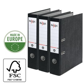 Rexel Foolscap Lever Arch File Black 75mm Spine Width 2115548