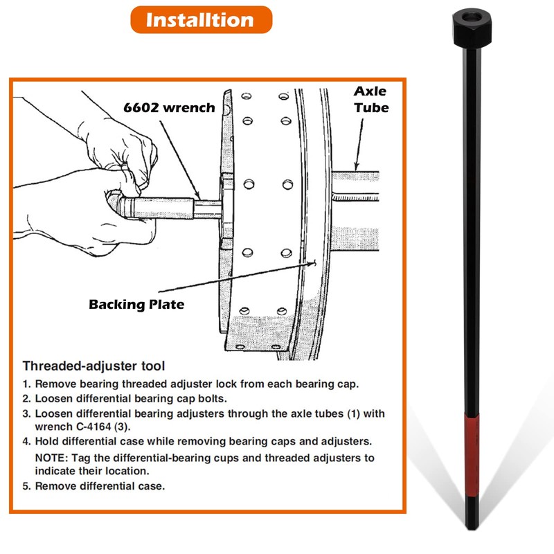 Sunluway 6602 Differential Bearing Preload Wrench Compatible with Chrysler/Dodge Vehicles