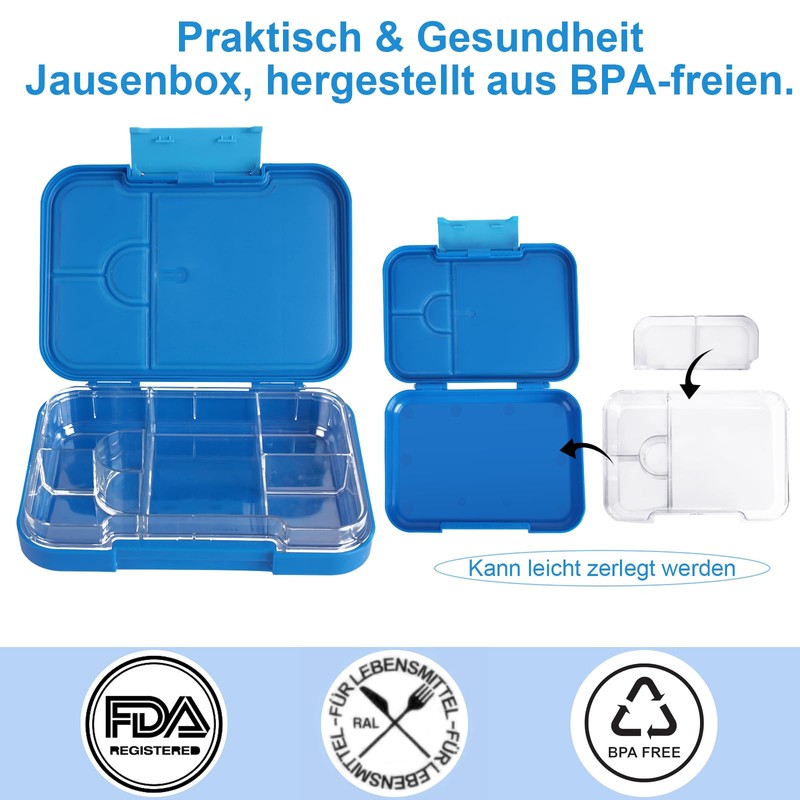Braoses Lunch Box with 4 or 6 Compartments, Bento Box