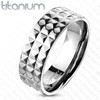 Tapsi´s Coolbodyart® Unisex Titanium Ring Silver Pyramid Spikes Available Ring