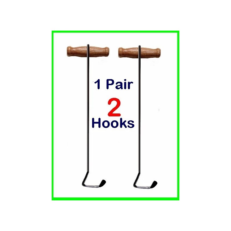 Wood-n-Stuff BOOT 2 (pair) Pulls Hook 8" Long for pulling