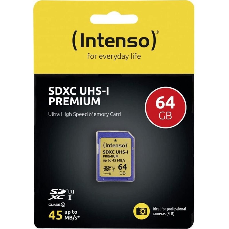 Intenso 3421490 64GB Class 10 UHS-1 SDXC Memory Card