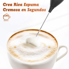 Dallfoll Espumador de Leche, Espumador Leche Electrico con Batidor, Batidora Leche Espuma de Acero Inoxidable, Vaporizador de Leche para Café, Lattes, Capuchino