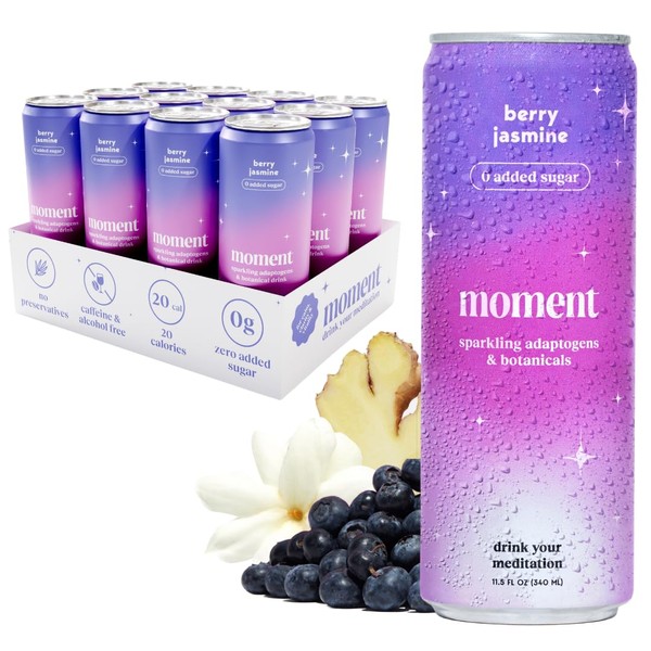 Moment Adaptogen Drink (Shark Tank) | Berry Jasmine Sparkling Soda