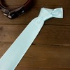Spring Notion Men's Solid Color Satin Microfiber Tie, Skinny Aqua