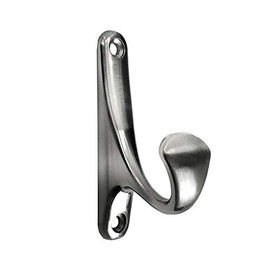 ANGSTROM 10-Pack Bath Hook, Wall Mounted Single Prong Holder for Bathroom Robes and Towels (Brushed Nickel)