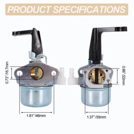 696065 697422 Carburetor Compatible with B & S 110402 110412 215369 5HP 5.5HP 6HP 6.5HP 7HP Tiller Engine Carb with Mounting Gaskets Kit and 491588S Flat Air Filter Cartridge