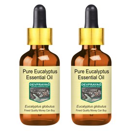 Devprayag Pure Eucalyptus Essential Oil (Eucalyptus globulus) with Glass Dropper Natural Therapeutic Grade Steam Distilled (Pack of Two) 100ml X 2 (6.76 oz)