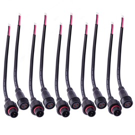 dstfuy Waterproof Connectors, 16AWG 2 Wire Connector ,Male Female Plug LED Connector with IP65,20CM Extension Cable for Car,LED Strip Lights (5Pairs)