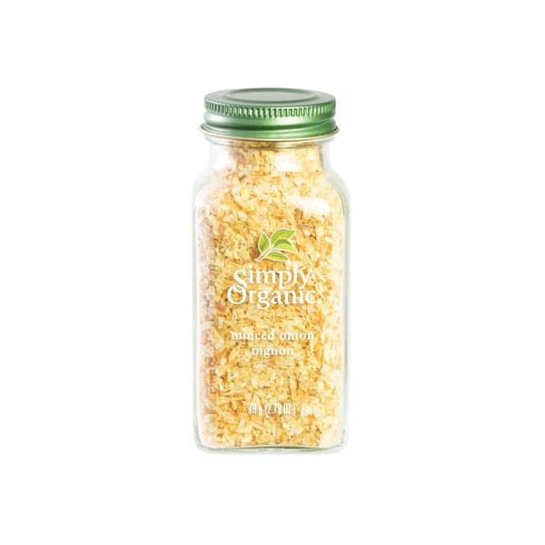 Simply Organic Minced Onion, White, Certified Organic - 79g Glass Bottle - Allium cepa