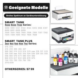 Spaceink Printer Ink 31 32XL Compatible with HP Smart Tank Plus 555 Printers, Ink 31 32 XL for Smart Tank 5105 5106 5107 7005 7006 7605 7305 7306 455 515 519 530 558 558 555 9 570 655 670 750 790