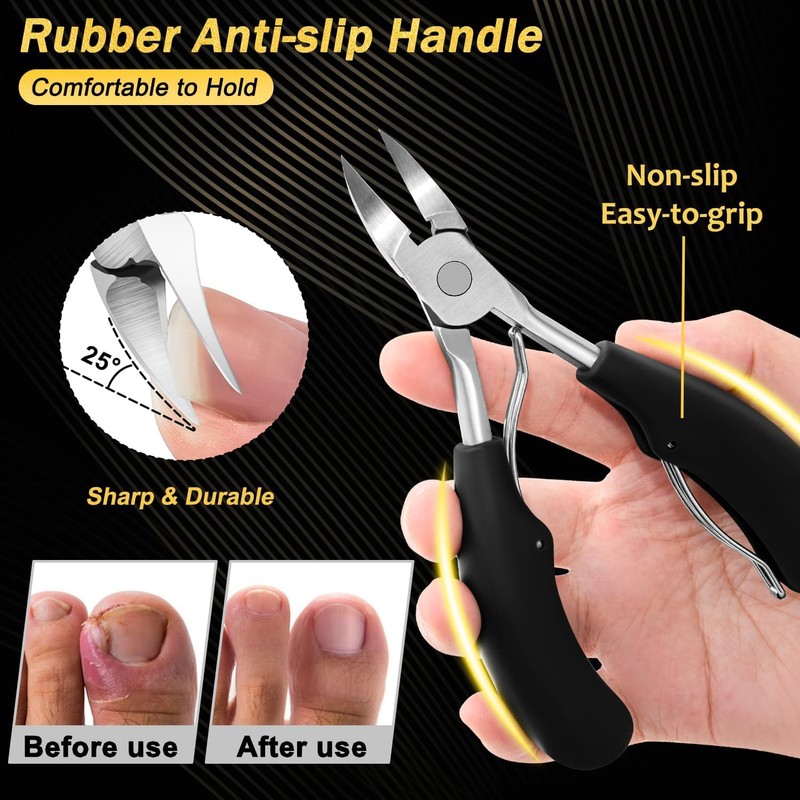 Kingfun Toenail Clippers for Seniors, Ingrown Toe Nail Clippers for