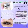 wiwoseo Self-Adhesive False Eyelashes Press On Lashes Clear Band Fairy