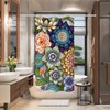 Neasow Boho Floral Shower Curtains for Bathroom, Bright Fabric Blossom