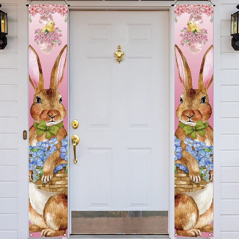 Happy Easter Decorations Easter Bunny Font Porch Weclome Sign Easter