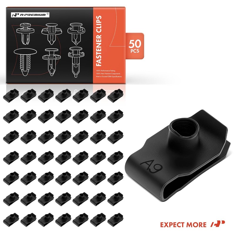 A-Premium 50PCS Extruded U-Nut Screw Lock Thread Retainer Clips Compatible