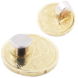 Brudazon 50 Mini Disc Magnets 8 x 5 mm N52 Strongest Level Neodymium Magnets Ultra Strong Power Magnet for Model Making, Photo, Whiteboard, Notice Board, Fridge, Crafts, Magnetic Disc Extra Strong