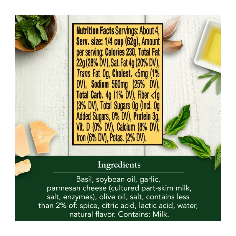 Classico Signature Traditional Basil Pesto Sauce Spread 8.1 Oz x