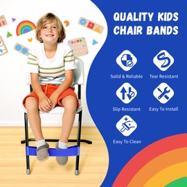 WNSIRVY 25 Pack Chair Bands for Kids with Fidgety Feet, ADHD Tools for Kids, Improve Focus & Reduce Restlessness, Chair Bands for Sensory ADHD ADD Autism - Classroom & Home Must Haves (Blue)