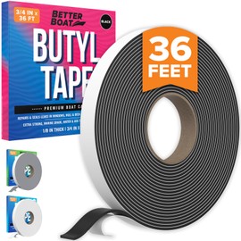 Butyl Tape, RV and Marine Window Seal Kit, Black Double-Sided Putty Tape, 1/8" x 3/4" x 36 Ft, Waterproof Rubber Caulking for Boat, RV Windows, and Outdoor Sealing