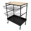 Home Ideas Carrito De Cocina De Acero/madera Con Asas Y