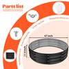 YSEJOMP 48 Inch Round Galvanized Fire Pit Ring/Fire Ring -