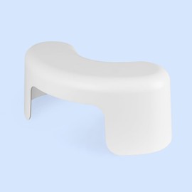 TUSHY Arc Toilet Stool: Supports a Natural Comfortable Squatting Posture to Unkink Your Colon for Easier Bowel Movements (Sleek, Space-Saving Design with Smooth, Curved Shape for Foot Comfort), White