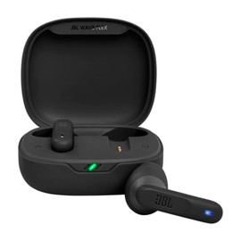 JBL Wave Flex - Auriculares inalámbricos in-Ear Bluetooth, Impermeables IP54 y Antipolvo IPX2, Sonido Profundo de Graves, tecnología TalkThru y AmbientAware, hasta 32 h de autonomía, Color Negro