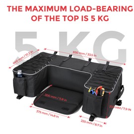 KEMIMOTO ATV Storage Bags, 50L ATV Rear Seat Storage Bag Water-Resistant Four Wheeler Gear Bag Back Seat with Built-In Frame, Removable Cushion for Passenger