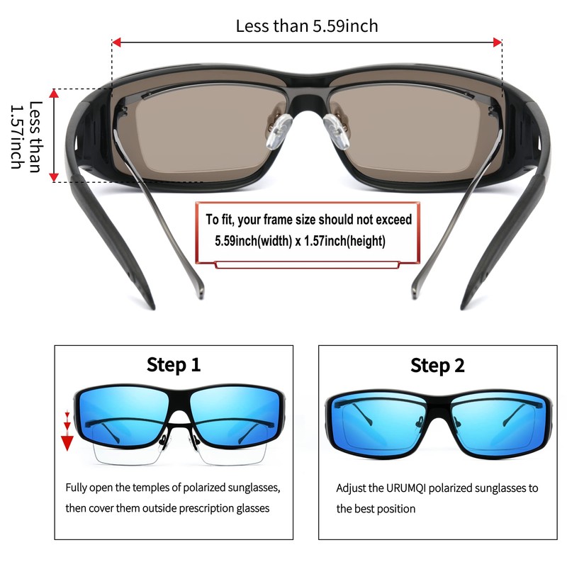 URUMQI Polarized Sunglasses for Men & Women UV400 Protection Over