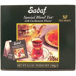Sadaf Tea Bag with Cardamom Flavor, Special Blend, 50 Count