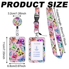 BSITSSS Butterfly Print Lanyard with Card Holder, Detachable Card Holder for Lanyard, Cute Lanyard Card Holder, New Card Holder Lanyard, Lanyards with Card Holder for Teachers, Doctors,Students