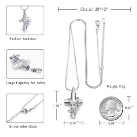 Cremation Jewelry For Ashes Pendant Necklaces - Butterfly Cross Urn Necklace for Ashes Men Women Cremation Jewelry Ashes Pendant for Human Memorial Ash Jewelry
