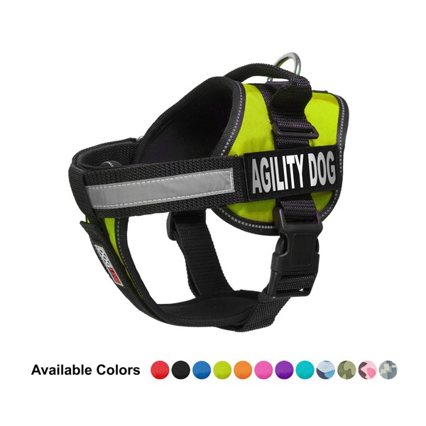 Dogline Unimax Multi-Purpose Vest Harness for Dogs and 2 Removable Agility Dog Patches, Medium, Green