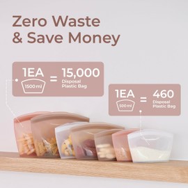 Reusable Silicone Food Storage Bags 10.6Cup (84oz), Airtight Food Storage Containers Food Grade Silicone Snack Bags, BPA Free Food Storage Container, Microwave Safe, Sous Vide Container, Yellow