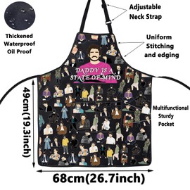 WZMPA Funny Pedro Fans Kitchen Apron Pedro Fans Gift Daddy Is A State Of Mind Pedro Adjustable Apron With Pockets Pedro Merch, Daddy is a Ap
