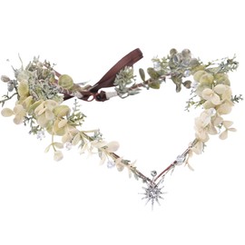 MOSTORY Woodland Flower Fairy Crown - Green Floral Circlet for Renaissance Accessories Women, Forest Elf Crown with Rhinestone for Fairycore Fantasy Costume Renfaire Cosplay